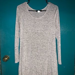 Gray fitted sleeved Dress